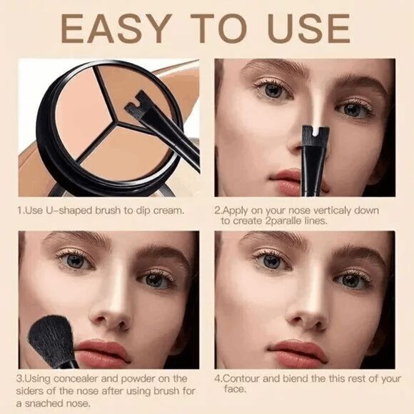 Nose Contour U-Shaped and Blending Brush 2-in-1 Precision Contour Brush - Picture 6 of 8